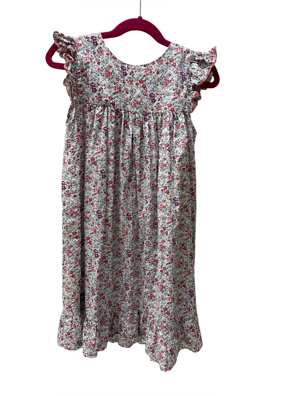 Bluehill Collection Girls Floral Smocked Dress Short Ruffle Sleeve Size 6